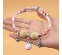 Collier pour Animaux Lucky Kimono Cedar-Bead, Collier personnalisé Celery Pets pour Chiens et Chats avec Pendentif Porte-Bonheur, adapté à Tous Les Types d'animaux (Rose,M)