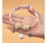 Collier pour Animaux Lucky Kimono Cedar-Bead, Colliers pour Chats Collier Personnalisé pour Chien avec Pendentif Porte-Bonheur, Adapté À Tous Les Types d'animaux (F,XS)