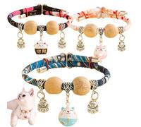 Collier pour Animaux Lucky Kimono Cedar-Bead, Colliers pour Chats Collier Personnalisé pour Chien avec Pendentif Porte-Bonheur, Adapté À Tous Les Types d'animaux (3pcs-D,S)