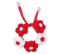 Collier pour Animaux Tricoté à Main, Fleurs Décoratives pour Chat et | Laine et Pompon, Léger, Ajustable, Accessoire de Costume, Style Mode, Beau, Attrayant