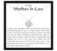 Collier pour belle-mère de la part d'un beau-fils - Cadeau d'anniversaire avec carte de message dans une boîte cadeau, taille unique, Acier inoxydable, Zircone cubique