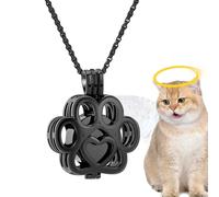 Collier pour cendres d'animaux - Bijoux commémoratifs pour support de crémation | Collier urne pour chien en acier inoxydable avec empreinte de patte de chien, Consulte la descripción, Acier