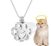 Collier pour cendres d'animaux de compagnie - Pendentif urne en acier inoxydable pour cendres de chien, bijou funéraire, collier urne pour chien | Bijoux funéraires pour perte de mémoire, souvenir