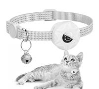Collier pour chat Apple Airtag - Réfléchissant - En silicone - Couleur : blanc