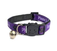 Collier pour Chat avec Clochette | Boucle à dégagement Rapide - Violet, Please Do Not Feed Me