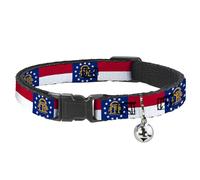 Collier pour chat avec drapeau de la Géorgie 20,3 à 30,5 cm de large