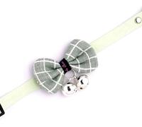 Collier pour Chat avec nœud Papillon et clochettes - Accessoire de Bijouterie pour Chiot, Chaton, Chien, Chat - Argenté - S