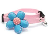 Collier pour Chat avec nœud Papillon et clochettes - Accessoire pour Chiot, Chaton, Chien, Chat - Rose - XS