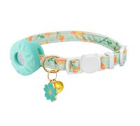 Collier pour chat avec support AirTag, collier pour chaton avec support Apple Air Tag et clochette pour fille, garçon, chat, 1 cm de largeur et poids léger (tournesol vert)