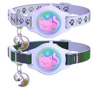 Collier pour Chat avec Support Airtag, Sangle Réfléchissante et Détachable, Léger pour Apple Air Tag, Suivi GPS Caché pour Garçon, Fille, Chaton