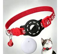 Collier Pour Chat Avec Traceur Intégré Compatible Apple Find My 18 à 33 cm Blanc YONIS