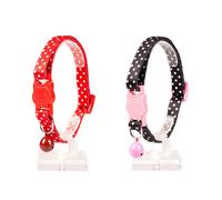 Collier pour chat boules blanches en nylon Duvoplus Noir 30x1x0,5 cm