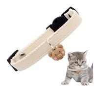 Collier pour Chat - Bracelet en Cuir réglable - Pendentif Ours Mignon - Boucle à Boucle Souple - Sangle Confortable pour Animaux - Collier Animal élégant pour Les Vacances d'anniversaire - Tenue
