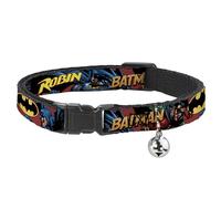 Collier pour Chat Breakaway Batman Robin in Action Texte Bordeaux 20,3 à 30,5 cm Largeur 1,3 cm