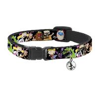 Collier pour chat Breakaway Nick 90s 13 poses de personnages Noir 20,3 à 30,5 cm de large