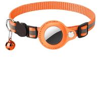 Collier pour Chat Collier Anti-étouffement léger avec Protection, Clochette et Tracker Bluetooth pour Chats, Chatons et Chiots (Couleur Orange)