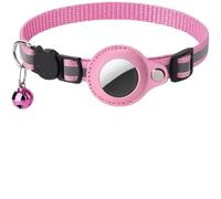Collier pour Chat Collier Anti-étouffement léger avec Protection, Clochette et Tracker Bluetooth pour Chats, Chatons et Chiots (Rose)