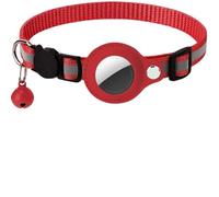 Collier pour Chat Collier Anti-étouffement léger avec Protection, Clochette et Tracker Bluetooth pour Chats, Chatons et Chiots (Rouge)