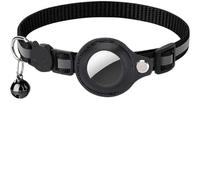 Collier pour Chat Collier Anti-étouffement léger avec Protection, Clochette et Tracker Bluetooth pour Chats, Chatons et Chiots (Noir)