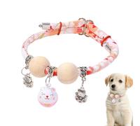 Collier pour chat | Collier avec grains de cèdre et clochette - Portable toute la journée réglable pour chat élégant pour photos, entraînement, promenade, voyage, jardin, vacances