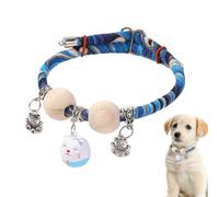 Collier pour Chat - Collier Chat Clochette Perles De Cèdre - Décoration Souple Réglable Port Journalier pour Toutes Tailles Sortie Éducation
