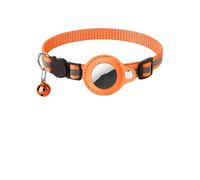 Collier pour Chat Compatible AirTag - Sécurité Anti-Étranglement, Léger, Réglable - Support Intégré pour Apple AirTag (Non Inclus) - Orange