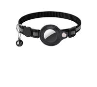 Collier pour Chat Compatible AirTag - Sécurité Anti-Étranglement, Léger, Réglable - Support Intégré pour Apple AirTag (Non Inclus) - Noir