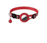 Collier pour Chat Compatible AirTag - Sécurité Anti-Étranglement, Léger, Réglable - Support Intégré pour Apple AirTag (Non Inclus) - Rouge
