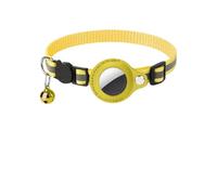 Collier pour Chat Compatible AirTag - Sécurité Anti-Étranglement, Léger, Réglable - Support Intégré pour Apple AirTag (Non Inclus) - Jaune