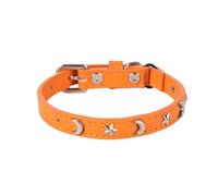 Collier pour chat, convient aux garçons et filles, avec bande élastique, étoile lune, boucle réglable, convient aux petits grands chats, taille 20,3 à 30,5 cm (orange, 27,5 cm)