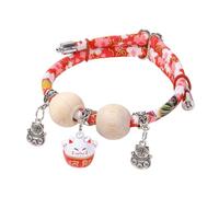 Collier pour Chat Domestique - Collier Chat Perles De Cèdre - Décoration Souple Réglable Port Journalier pour Toutes Tailles Sortie Éducation