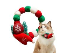 Collier Pour Chat - Doux Elastique Noël | Collier à Boule Décorative en Peluche - Pour Fête Célébration Amusement Adoration Famille Décoration Maison Festival
