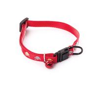 Collier pour chat tête mort nylon Martin Sellier Rouge 10x20/30 cm