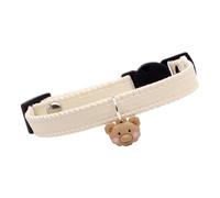 Collier pour chaton, sangle de cou réglable en cuir synthétique, design doux à libération rapide avec pendentif ours mignon, accessoire léger pour animal de compagnie, collier décoratif pour chat