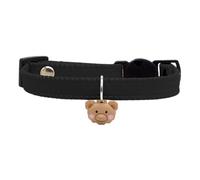 Collier pour chaton, sangle de cou réglable en cuir synthétique, design doux à libération rapide avec pendentif ours mignon, accessoire léger pour animal de compagnie, collier décoratif pour chat