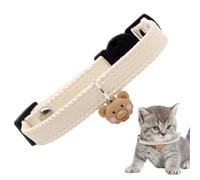 Collier pour chaton, sangle de cou réglable en cuir synthétique, design doux à libération rapide avec pendentif ours mignon, accessoire léger pour animal de compagnie, collier décoratif pour chat