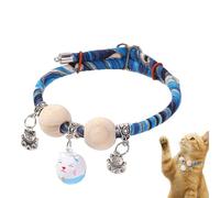 Collier pour chats - Collier avec grains de cèdre chanceux pour chat - Portable toute la journée réglable pour chats, élégant pour photo, formation, voyage, jardin, fêtes