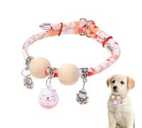 Collier pour chats - Collier avec grains de cèdre et cloche - réglable avec petite taille moyenne grande pour la formation à la maison, le jardin, les promenades de voyage
