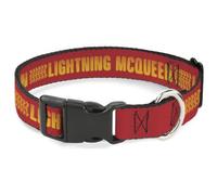 Collier pour chien à clip en plastique Disney | Cars Flash McQueen Bague d'identification réglable Rouge Orange