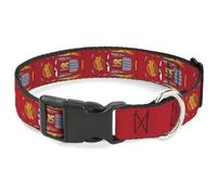 Collier pour chien à clip en plastique Disney | Cars Lightning McQueen Bague d'identification réglable Rouge