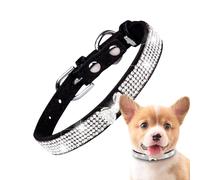 Collier pour Chien à Paillettes - Collier en Microfibre pour Animal de Compagnie - Design Glamour Respirant indéchirable - Finition Strass Scintillants - Accessoire réglable pour Animaux de