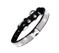 Collier pour chien - Accessoire PET réglable en microfibre - Sangle souple et résistante aux larmes - Design décoratif en strass - Tenue de fête de mariage - Tenue pour chiens de filles - Chaîne de
