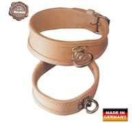 Collier de recherche AKAH en cuir fauve 30 cm