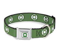 Collier pour Chien avec Boucle de Ceinture de sécurité et Logo Green Lantern 2 Vert/Noir/Vert/Blanc 40,6 à 58,4 cm de Large