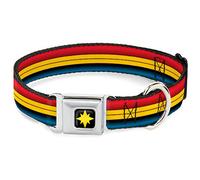 Collier pour Chien avec Boucle de Ceinture de sécurité Motif Captain Marvel Rouge/doré/Bleu 22,9 à 38,1 cm Largeur 2,5 cm