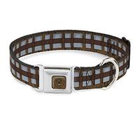 Collier pour Chien avec Boucle de Ceinture de sécurité Motif Star Wars Chewbacca Marron/Gris 28 à 43 cm de Large