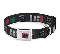 Collier pour Chien avec Boucle de Ceinture de sécurité Star Wars Dark Vador, Ceinture Utilitaire, 3 Noir, Gris, Rouge, 15 à 66 cm de Large