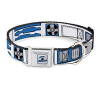 Collier pour Chien avec Boucle de Ceinture de sécurité Star Wars R2D2 Blanc/Noir/Bleu/Gris/Rouge 22,9 à 38,1 cm de Large