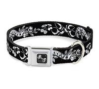 Collier pour Chien avec Boucle de Ceinture Porte-Bonheur Noir Blanc 15 à 66 cm