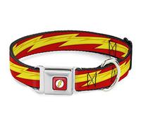 Collier pour Chien avec Boucle de Ceinture - The Flash Bolt Stripe Rouge/Jaune